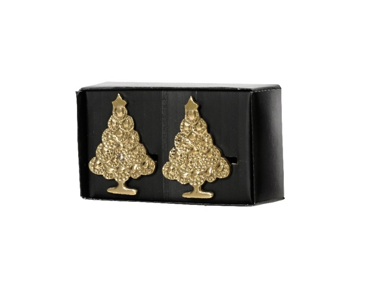 Set 2 inele pentru servetele Christmas tree, Decoris, alama, auriu - imagine 3